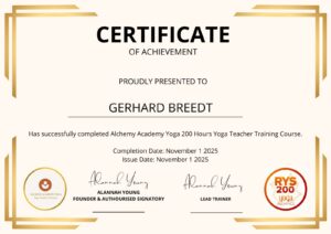 yoga 200 cetificate gerhard